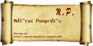 Mérai Pongrác névjegykártya
