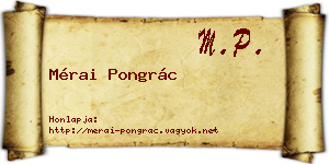 Mérai Pongrác névjegykártya